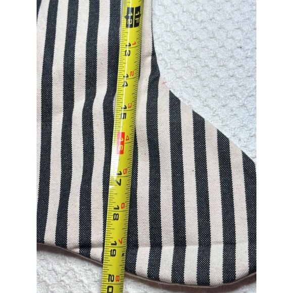 Stocking Ticking Striped Dark Grey Lined Hofburg interiors Holiday Gift Crafts - Picture 3 of 7